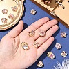 2Pcs 2 Colors Brass Micro Pave Cubic Zirconia Beads KK-YW0003-04-4