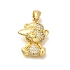 Rack Plating Brass Micro Pave Cubic Zirconia Pendants KK-L226-006G-10-1