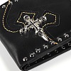Men's Cross with Skull Rivet Studded Leather Wallets ABAG-N004-04B-3