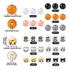 160Pcs 11 Styles Printed Cat & Dog Wood Beads WOOD-TA0001-74-4