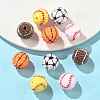 10Pcs 5 Colors Sport Theme Opaque Acrylic Resin Beads MACR-FS0002-05-2