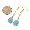 Nuggets Synthetic Turquoise Dangle Earrings EJEW-JE05683-01-3