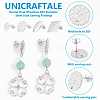 Unicraftale 24Pcs 4 Style Round Oval Rhombus 304 Stainless Steel Stud Earring Findings STAS-UN0056-21-5