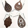 4 Pairs Wood Dangle Earrings FS-WGCC0C4-01-4
