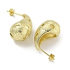 Teardrop Texture Hollow Brass Stud Earrings for Women EJEW-E312-12G-2