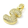 Brass Micro Pave Clear Cubic Zirconia Pendants KK-M279-01G-S-2