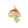 Brass Micro Pave Cubic Zirconia Pendants KK-P294-45G-1