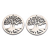 Undyed Natural Wooden Big Pendants WOOD-N007-025-1