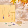 SUPERFINDINGS 10Pcs 10 Colors Bullet Glass Pointed Pendants GLAA-FH0001-49-5