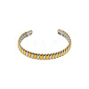 Two Tone 304 Stainless Steel Cuff Bangles for Women WG684E5-01-5
