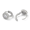 Brass Micro Pave Clear Cubic Zirconia Hoop Earring EJEW-L292-006P-2