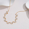 304 Stainless Steel Crystal Rhinestone Butterfly Multi-Pendant Necklaces for Women WG50282-01-3