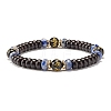 Faceted Natural Beads Stretch Bracelets Set BJEW-JB07359-2