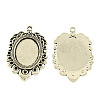 Tibetan Style Alloy Pendant Rhinestone Cabochon Settings TIBEP-5330-AS-LF-1