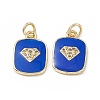 Brass Micro Pave Cubic Zirconia Charms KK-E068-VB442-1-2