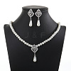 Alloy Rhinestone & Plastic Pearl Pendant Necklaces & Stud Dangle Earrings Sets FS-WGE3E8B-01-1