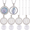 DIY Blank Dome Alloy Rhinestone Pendant Necklace Making Kits DIY-SP0002-73B-1