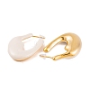 Nuggets Brass Enamel Half Hoop Stud Earrings for Women EJEW-G391-20A-G-3