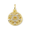 Brass Micro Pave Clear Cubic Zirconia Charms ZIRC-F132-28G-1