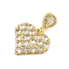 Heart Rack Plating Brass Micro Pave Cubic Zirconia Pendants KK-Z074-55G-2