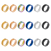 18Pcs 6 Colors 201 Stainless Steel Grooved Finger Ring Settings STAS-UN0048-52-7