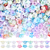 540Pcs 9 Colors UV Plating Iridescent Acrylic Bead Caps OACR-SP0001-04-1