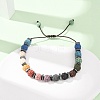 Chakra Round Dyed Natural Lava Rock Braided Bead Bracelets GG-CBA922D-01-3