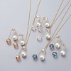 Pendant Necklaces and Ear Studs Jewelry Sets SJEW-JS01064-1