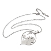 201 Stainless Steel Hollow Star with Prayer Pendant Necklaces for Ramadan & Eid Mubarak NJEW-D318-04P-4