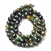 Electroplated Natural Agate Beads Strands G-B191-A07-6mm-19-4