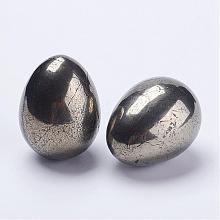 Natural Pyrite Egg Stone DJEW-K009-C01