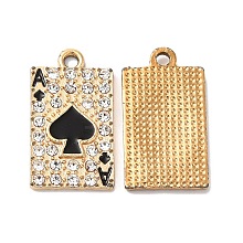 Rack Plating Alloy Crystal Rhinestone Pendants RB-L036-VF917-2