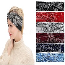 Flower Pattern Cloth Stretch Elastic Yoga Cross Headbands OHAR-H002-01