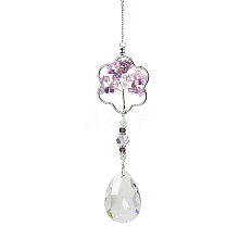 K9 Crystal Glass Big Pendant Decorations HJEW-PW0001-013C