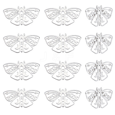 12Pcs 304 Stainless Steel Pendants STAS-DC0011-17-1