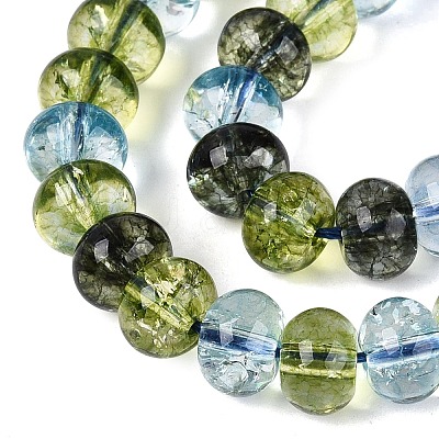 Crackle Transparent Glass Beads Strands GLAA-N074-02B-08-1