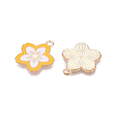 Light Gold Plated Alloy Enamel Pendants PALLOY-N176-28B-RS-1