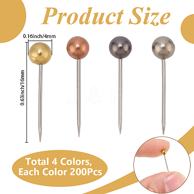 1Set 201 Stainless Steel Ball Head Pins DIY-SP0007-91M-1