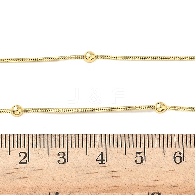 1.2MM Brass Ball Round Snake Chain Necklaces for Women Men X-NJEW-F350-03G-1