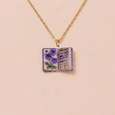 Brass Enamel Book Pendant Necklaces for Women KK-CBAF5B9-01G-02-1