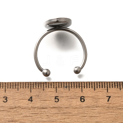 304 Stainless Steel Open Cuff Ring Components STAS-M057-01E-P-1