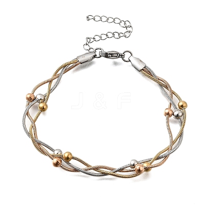 304 Stainless Steel Satellite Chains Bracelets BJEW-Z106-02A-1