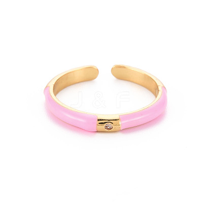 Brass Enamel Cuff Rings RJEW-T016-24E-NF-1