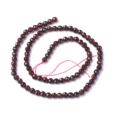 Natural Garnet Beads Strands X-G-J376-36B-4mm-1