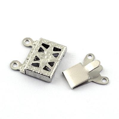 Tarnish Resistant 304 Stainless Steel Box Clasps STAS-Q194-27-1