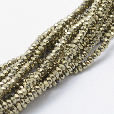 Electroplate Glass Beads Strands X-EGLA-J144-FP-A04-1