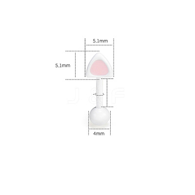 316L Surgical Stainless Steel Enamel Pink Cat Ear Shaped Cartilage Earrings for Women FS-WGA9D26-09-1