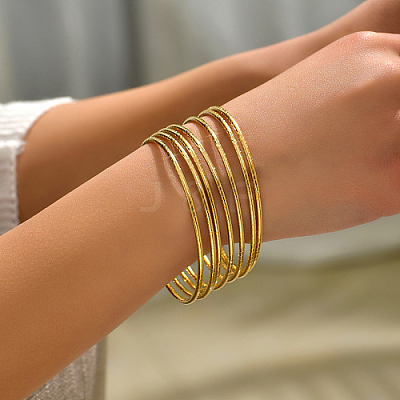 201 Stainless Steel Simple Thin Bangle TF0163-1