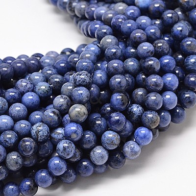 Natural Grade AA Dumortierite Quartz Round Bead Strands X-G-P075-43-4mm-1
