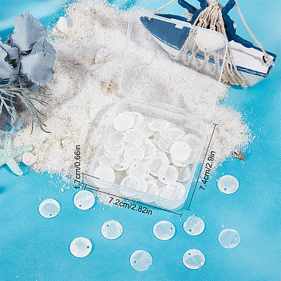 100Pcs Capiz Shell Charms SHEL-SC0001-25B-1